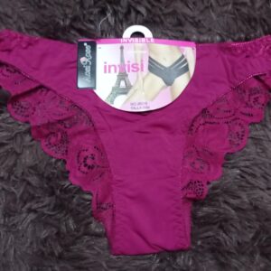 J8029 Bikini con detalle de transparencia de encaje en la pompi